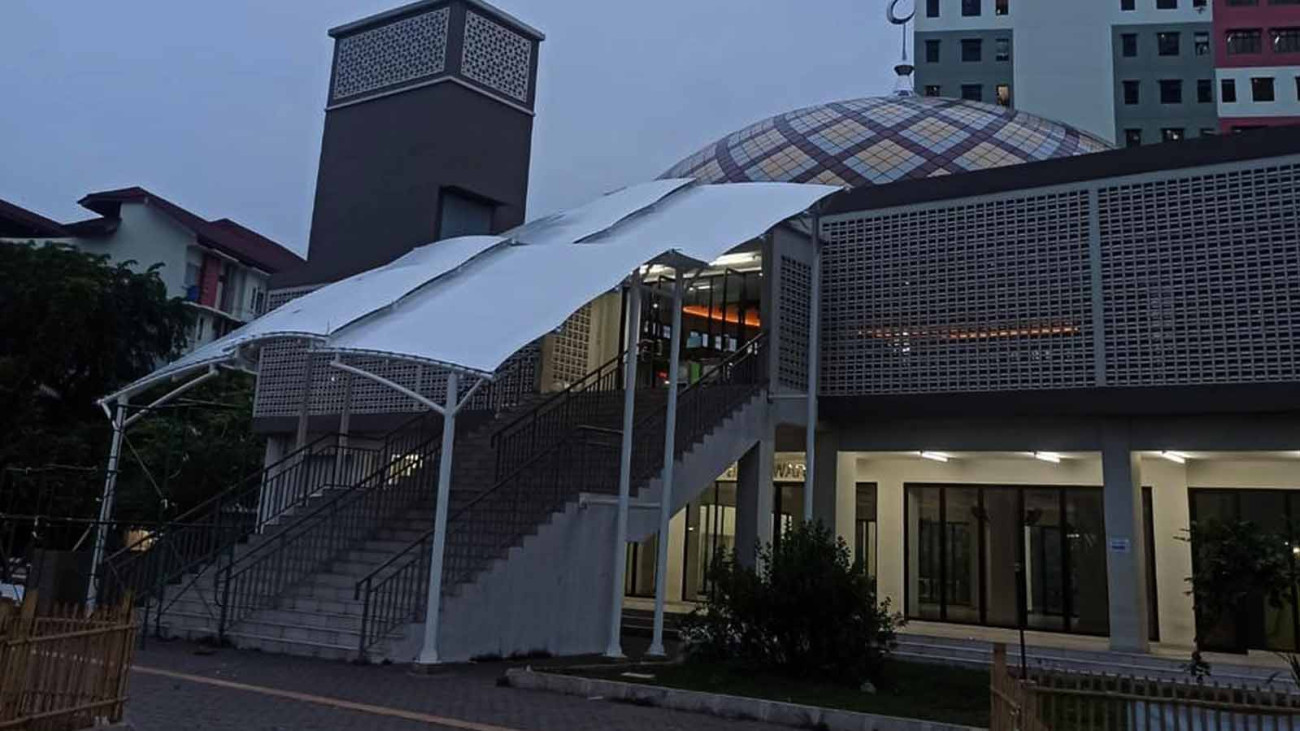 Proyek Kanopi Membrane Tangga Grand Metropolitan Bekasi