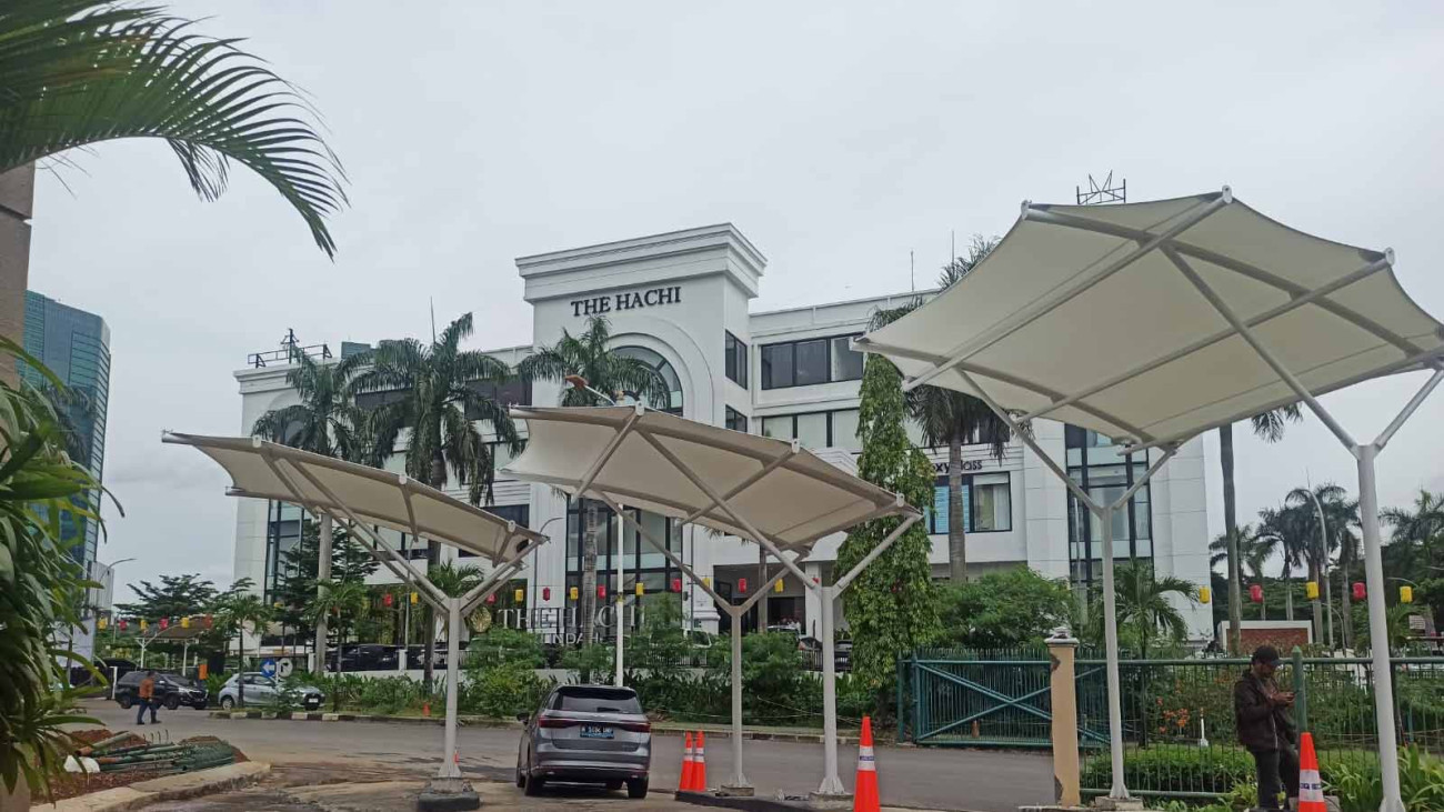 Proyek Kanopi Membran Gate Keluar PIM
